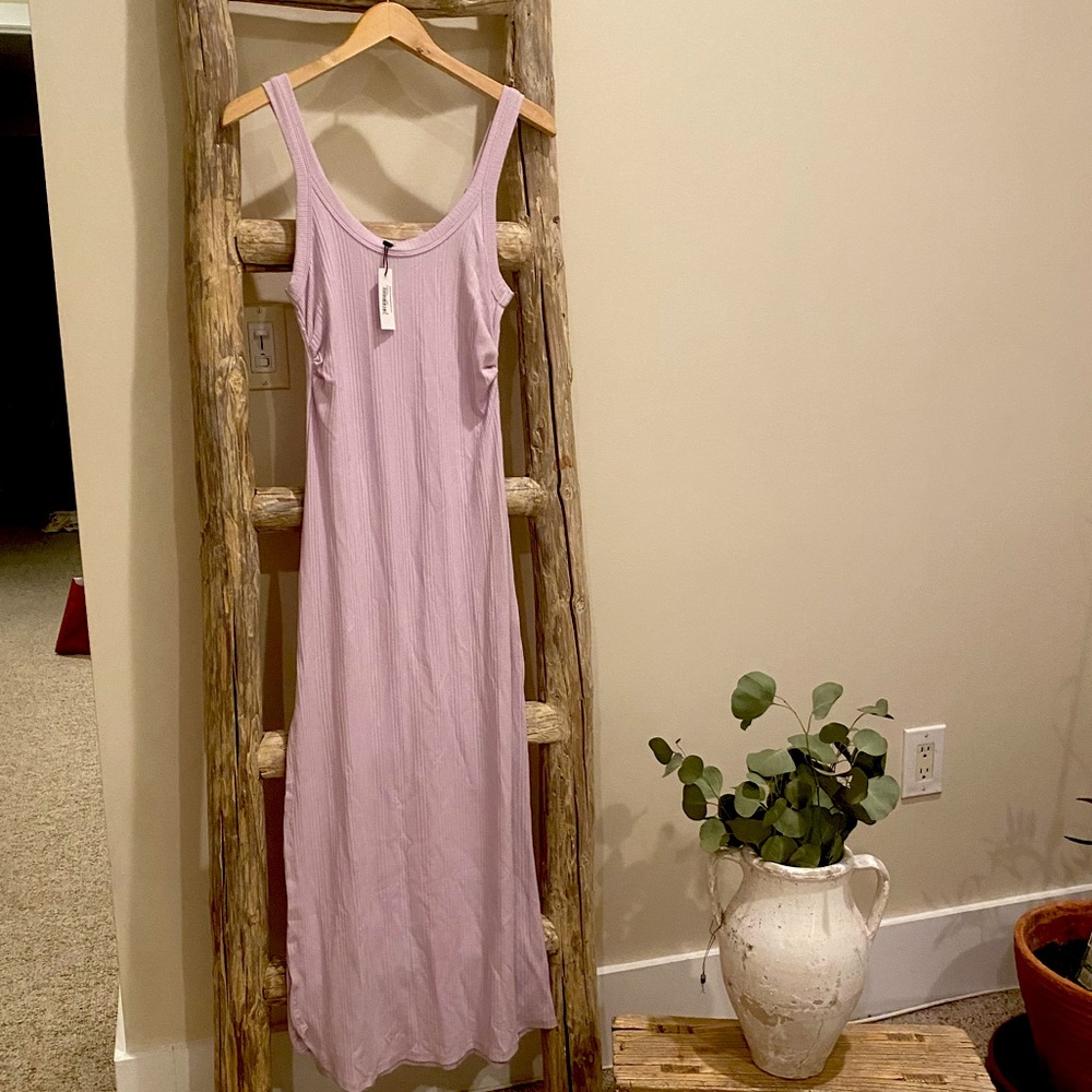 Vitamin A West Organic Rib Tank Midi Dress - Lavender